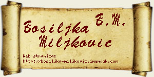 Bosiljka Miljković vizit kartica
